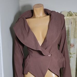 FAVLUX Dusty Rose Blazer with Oversized‎ Collar